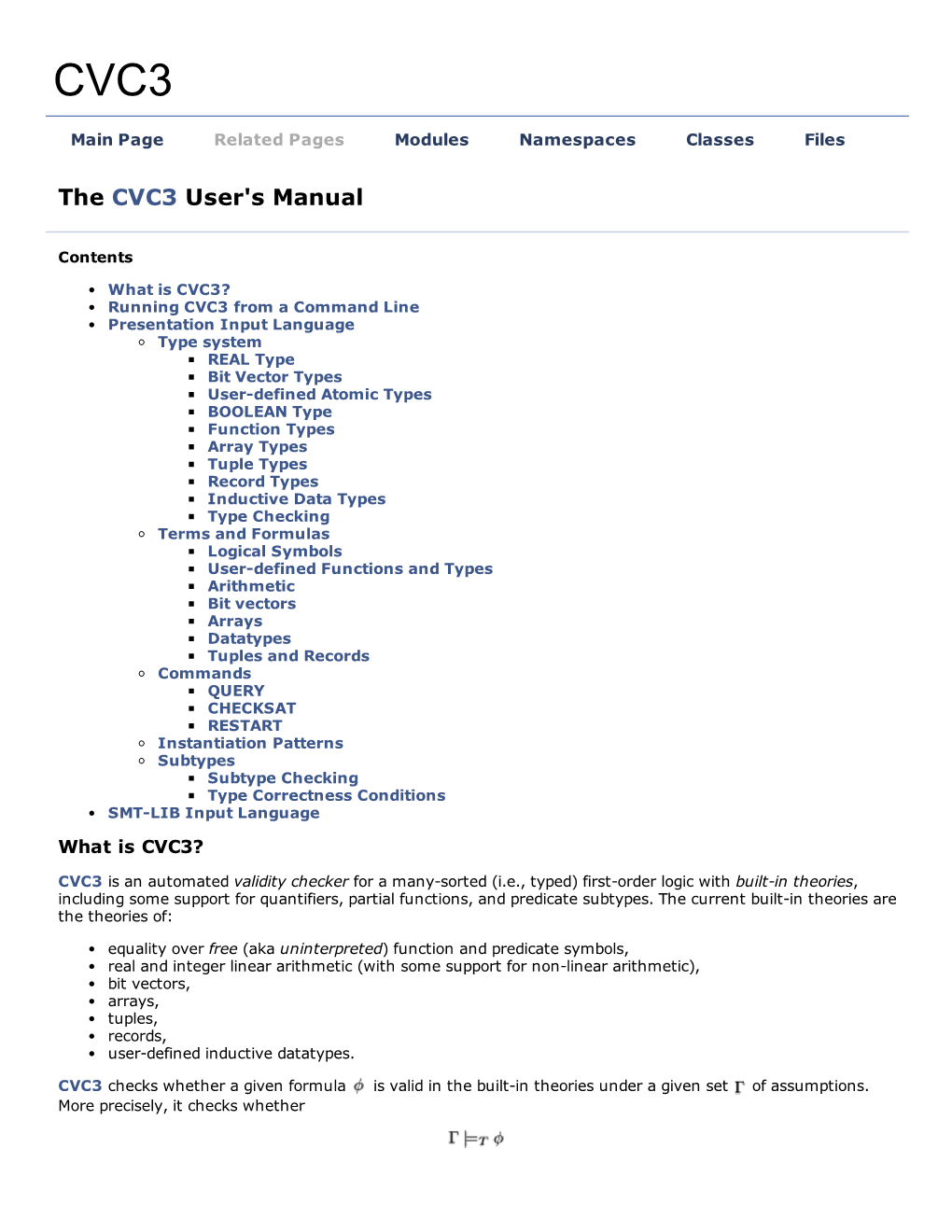 The CVC3 User's Manual