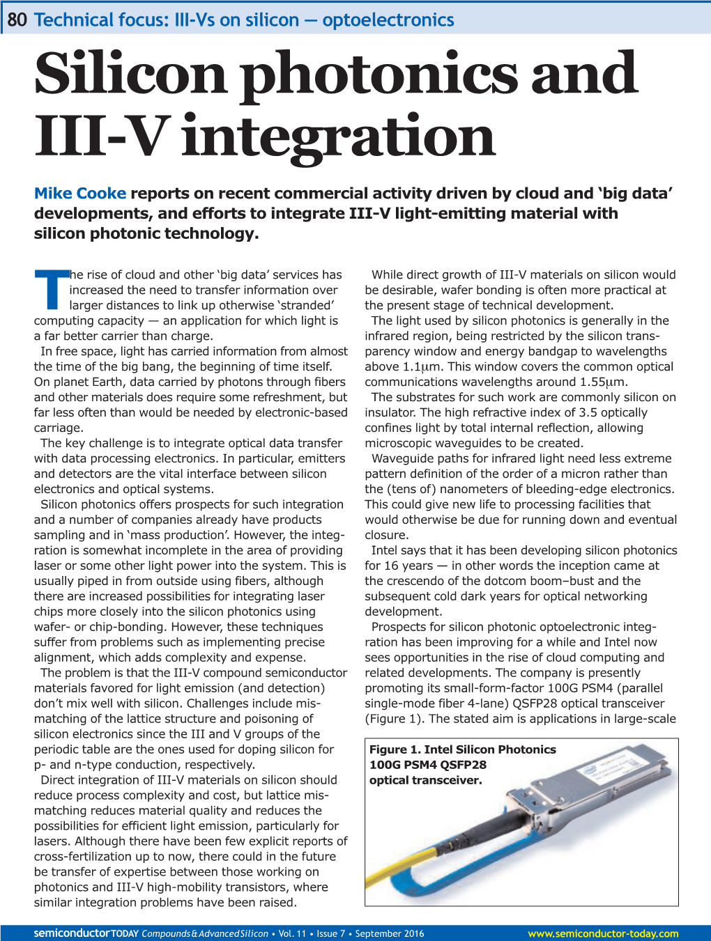 Silicon Photonics and III-V Integration