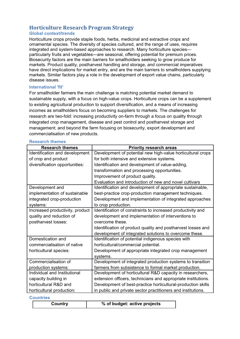 Animal Health (AH) Program Research Strategy