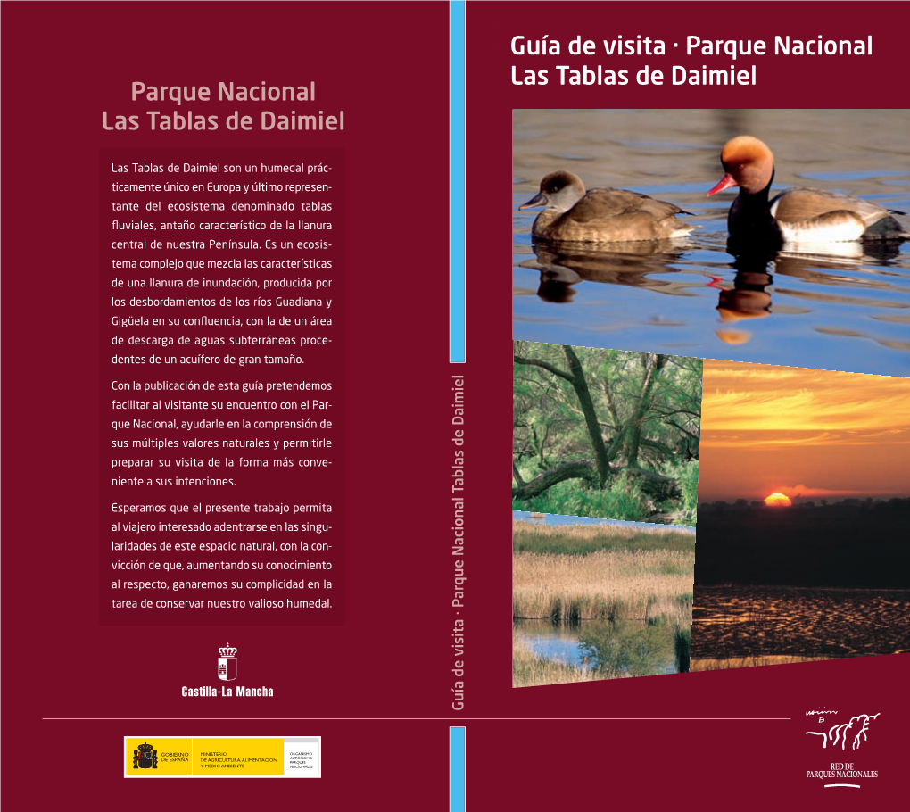 Guía De Visita · Parque Nacional Las Tablas De Daimiel Parque Nacional Las Tablas De Daimiel