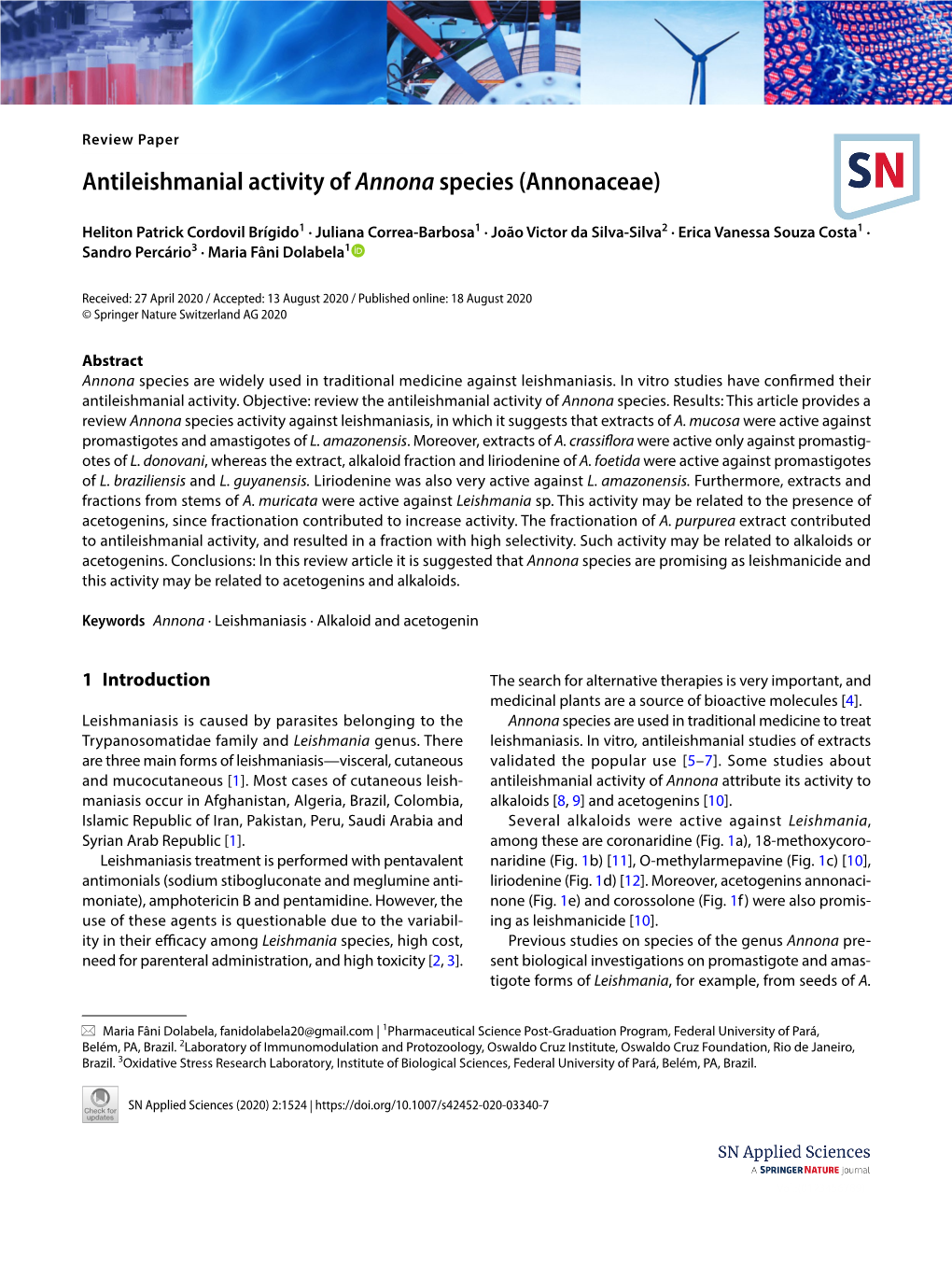 Antileishmanial Activity of Annona Species (Annonaceae)