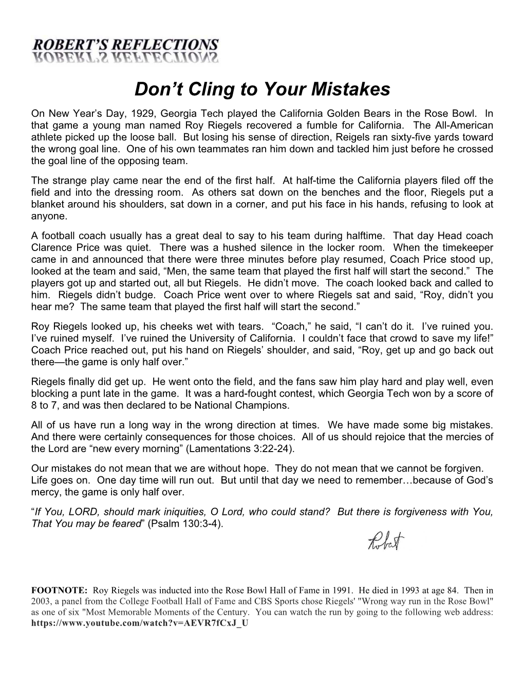 Don't Cling to Your Mistakes