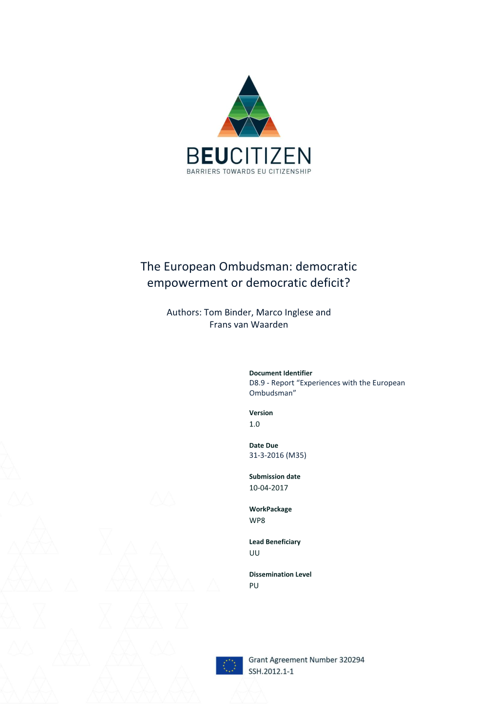 The European Ombudsman: Democratic Empowerment Or Democratic Deficit?