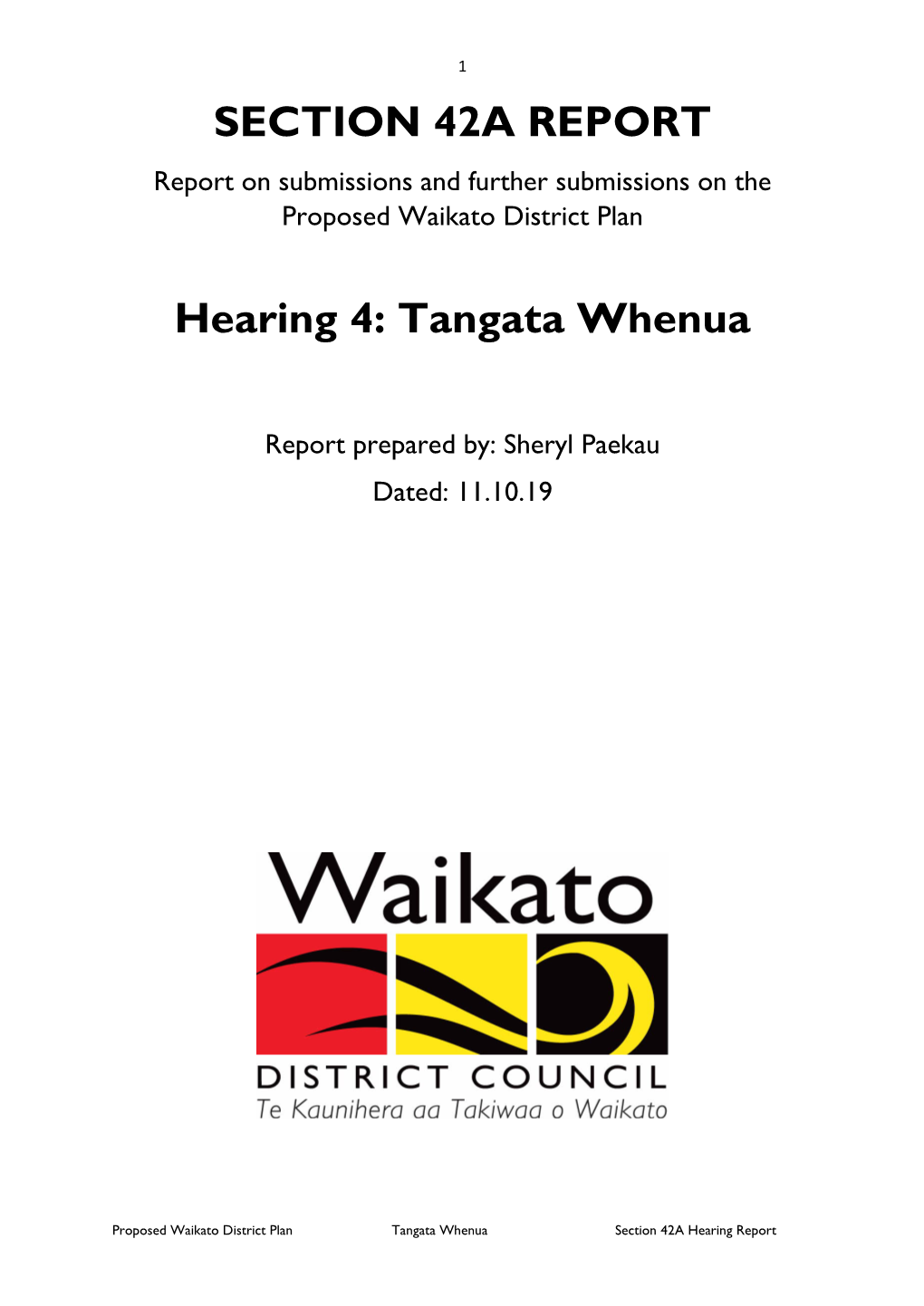 SECTION 42A REPORT Hearing 4: Tangata Whenua