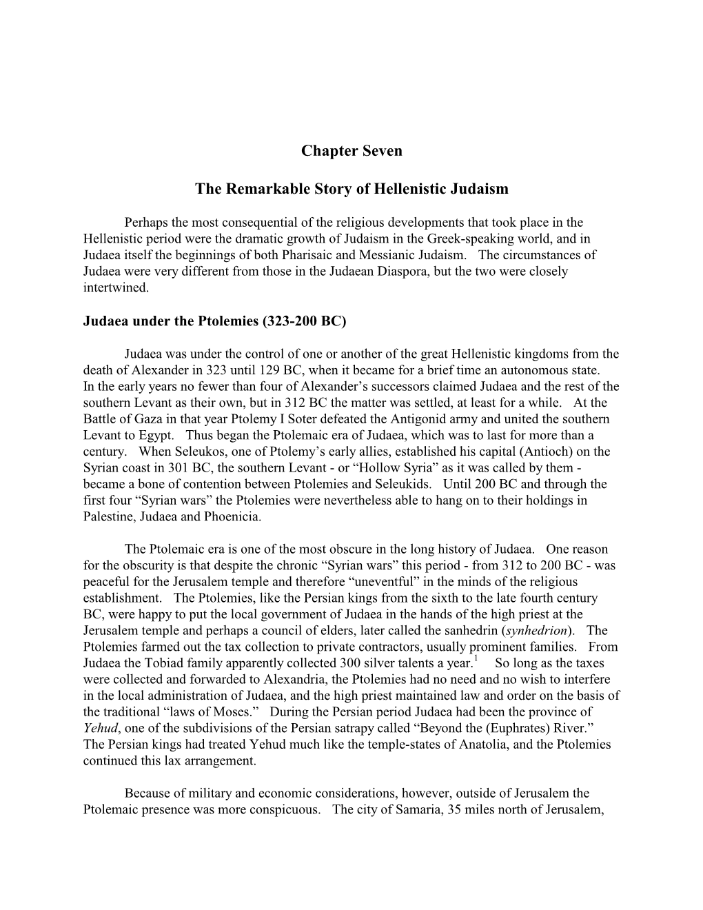 Chapter Seven. the Remarkable Story of Hellenistic Judaism.Pdf