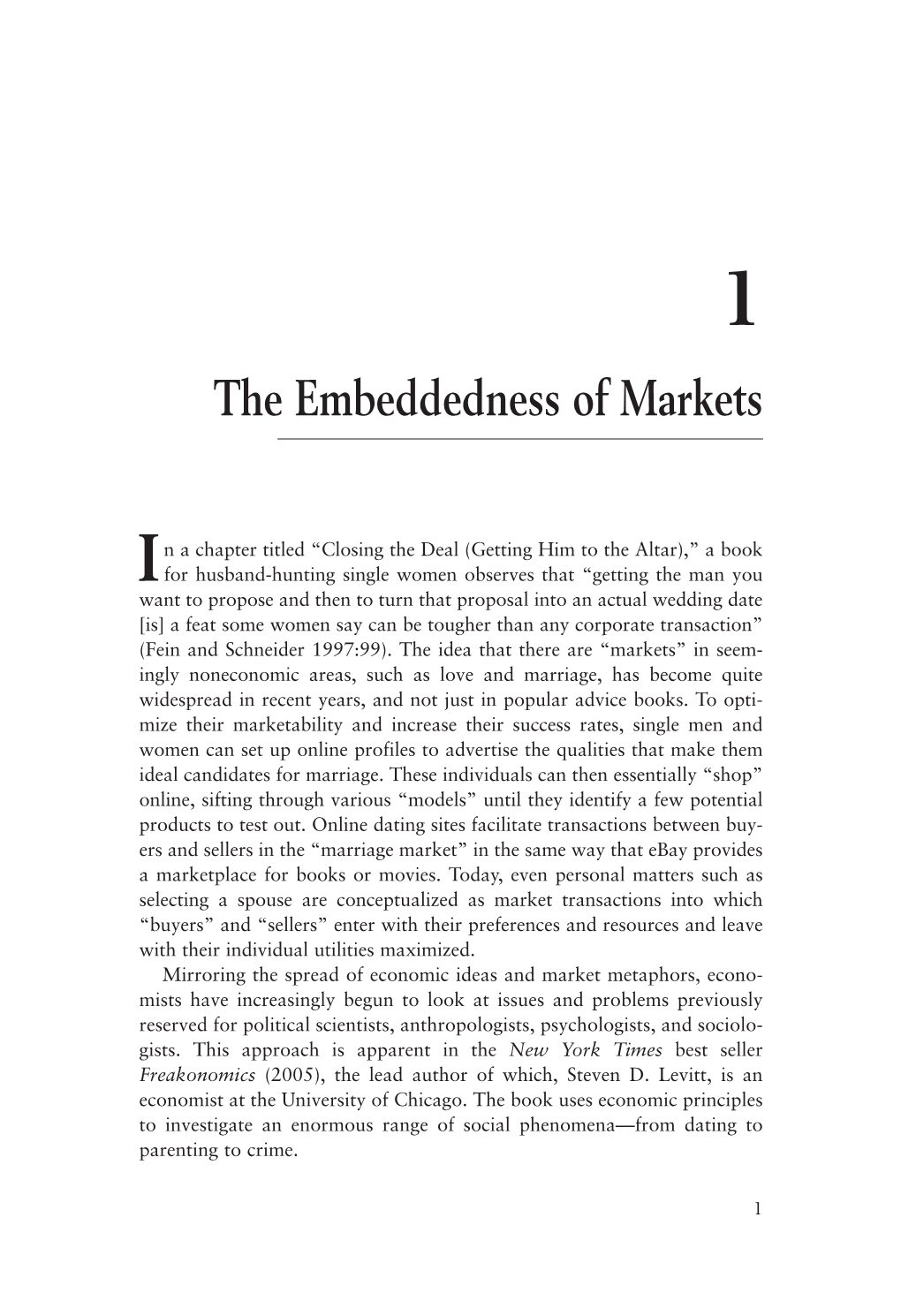 The Embeddedness of Markets