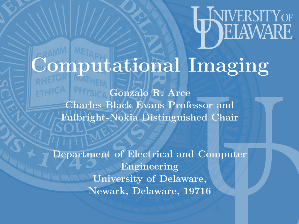 Computational Imaging