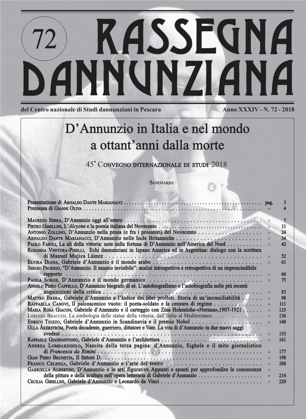 D'annunzio in Italia E Nel Mondo a Ottant'anni Dalla Morte