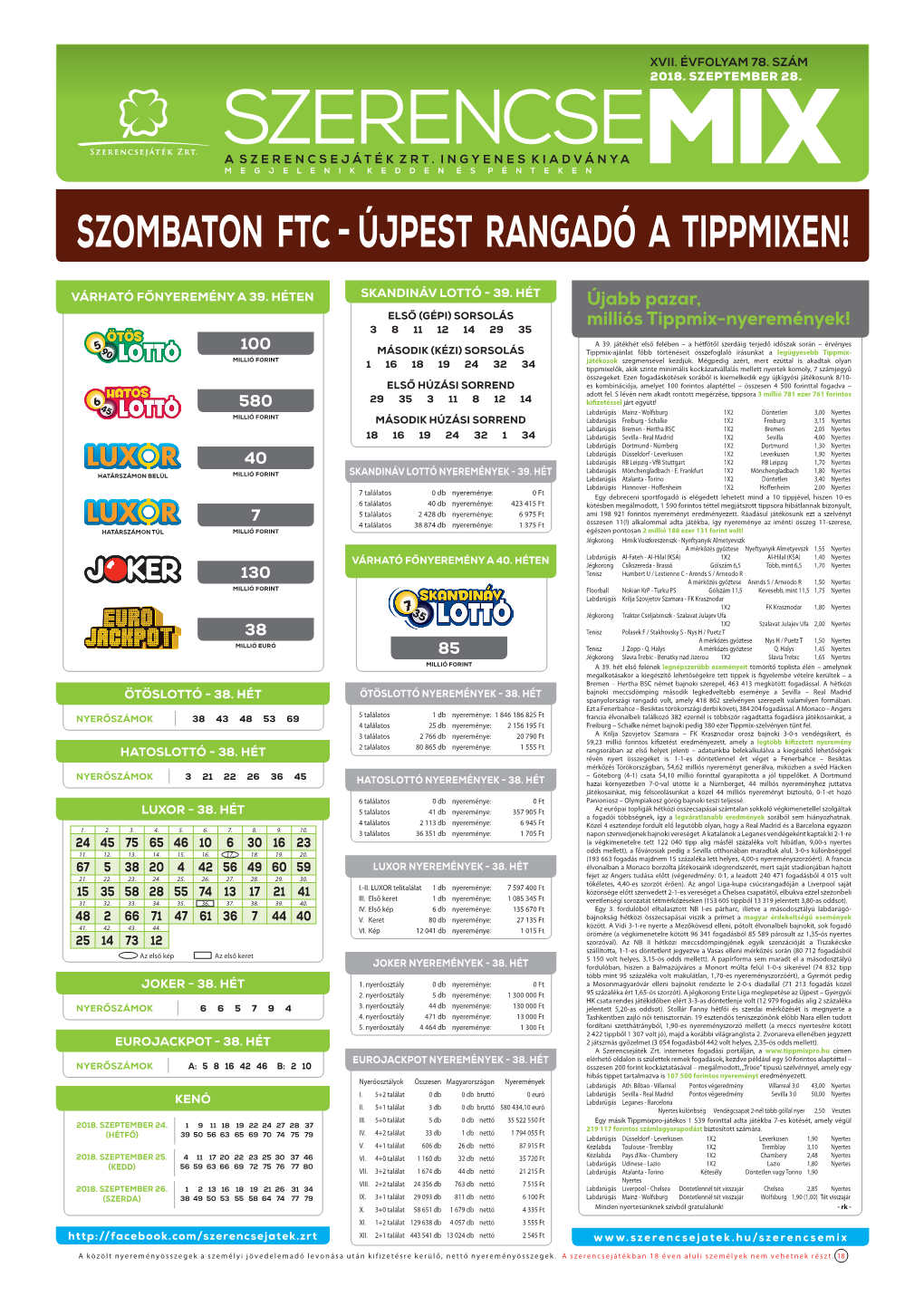 Szombaton Ftc - Újpest Rangadó a Tippmixen!