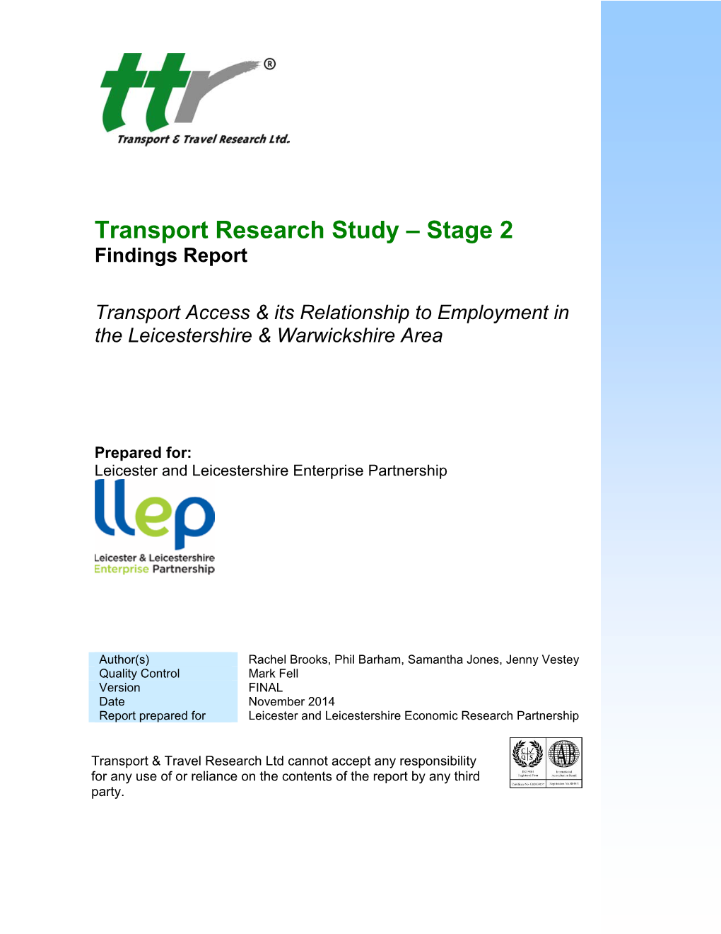 Stage 2 Findings Report