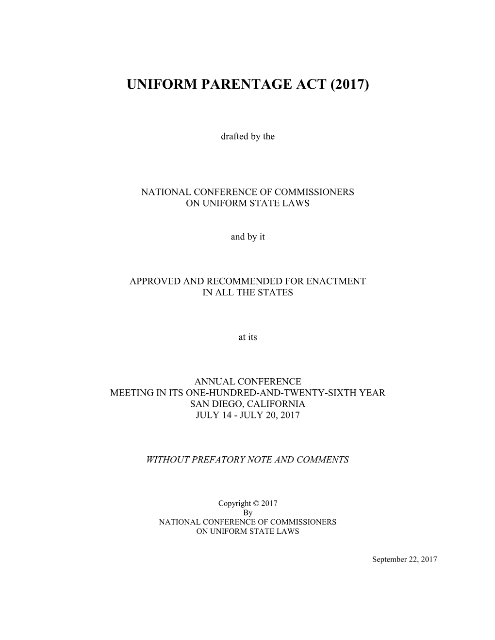 Uniform Parentage Act (2017)