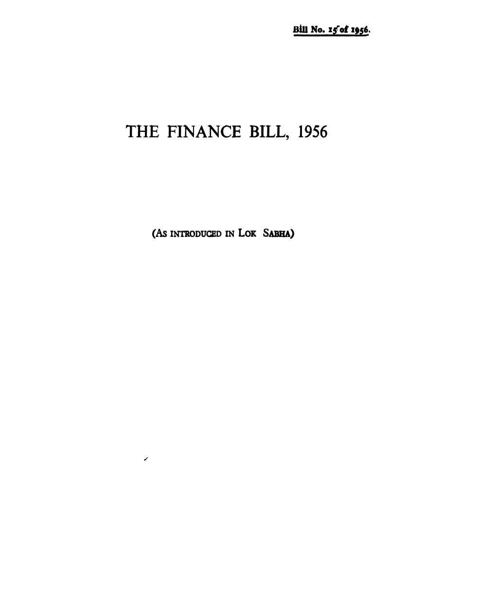 The Finance Bill, 1956