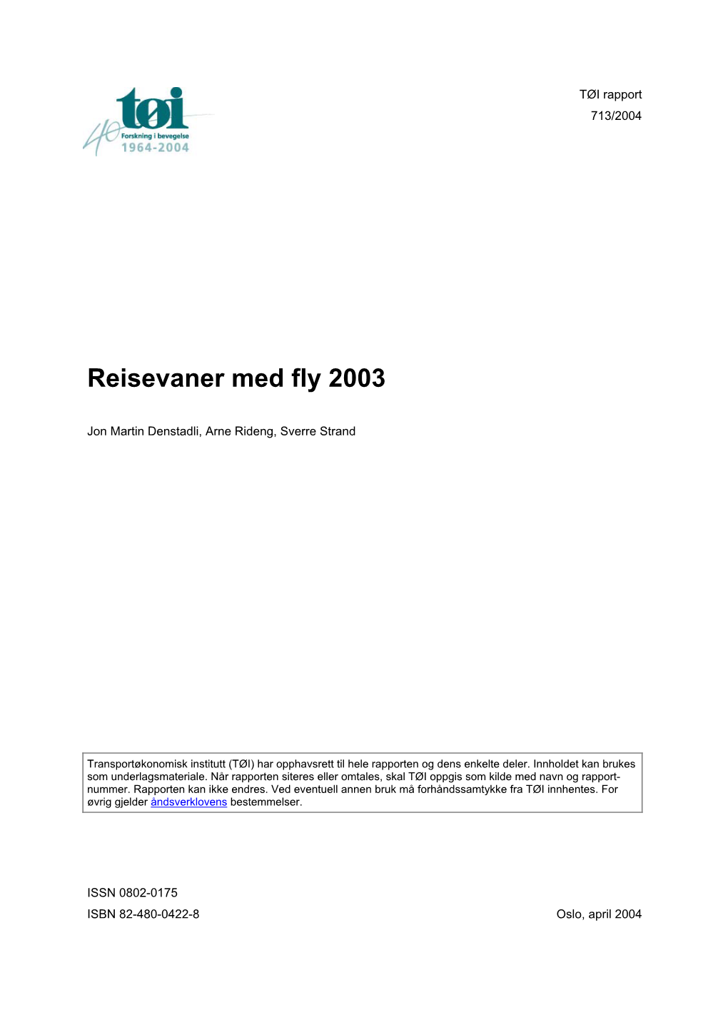 Reisevaner Med Fly 2003