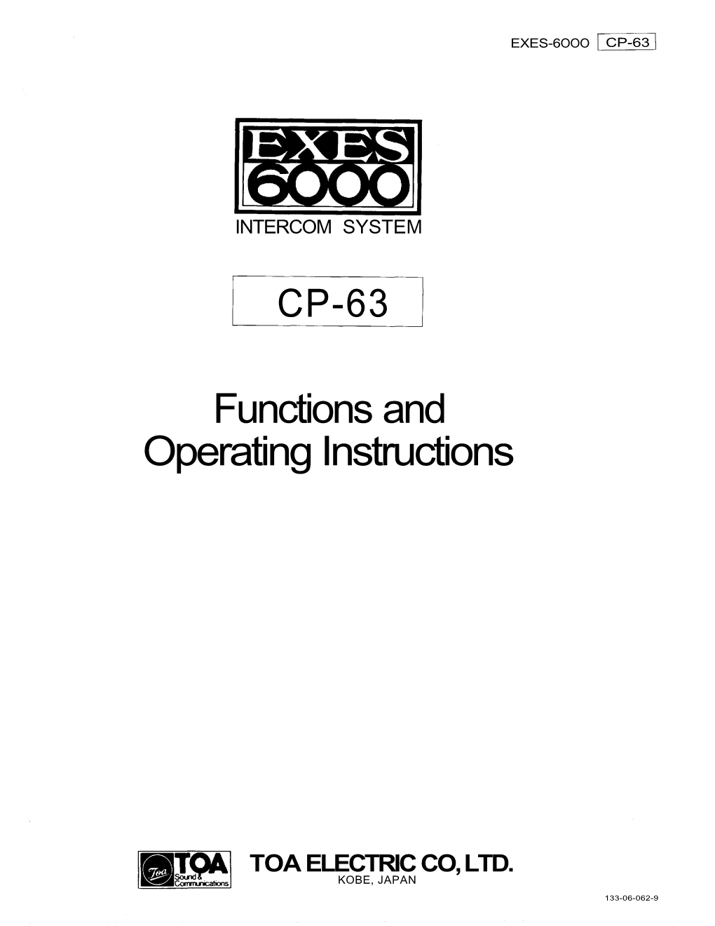 Functions & Operating Manual