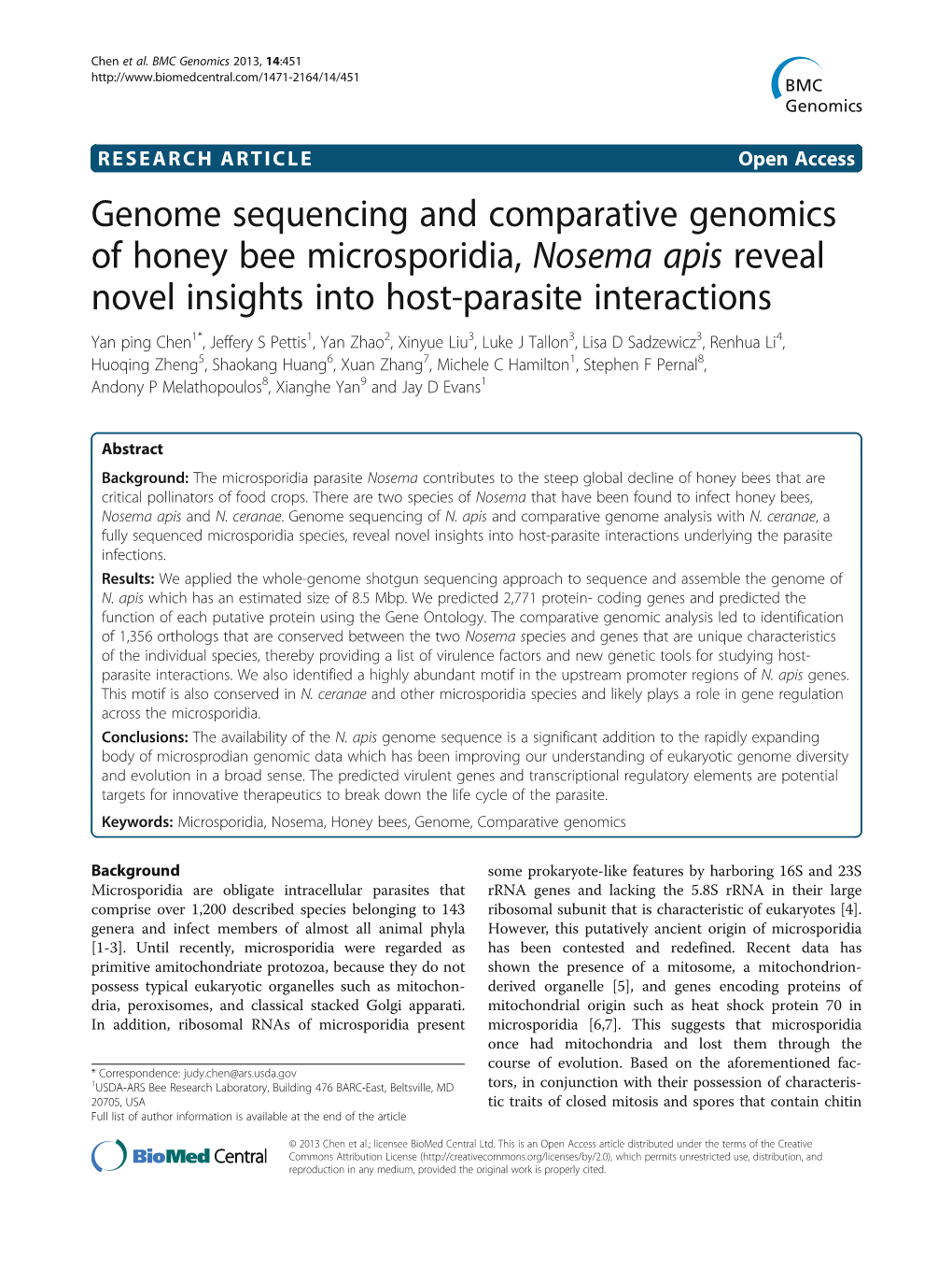 Genome Sequencing and Comparative Genomics of Honey Bee