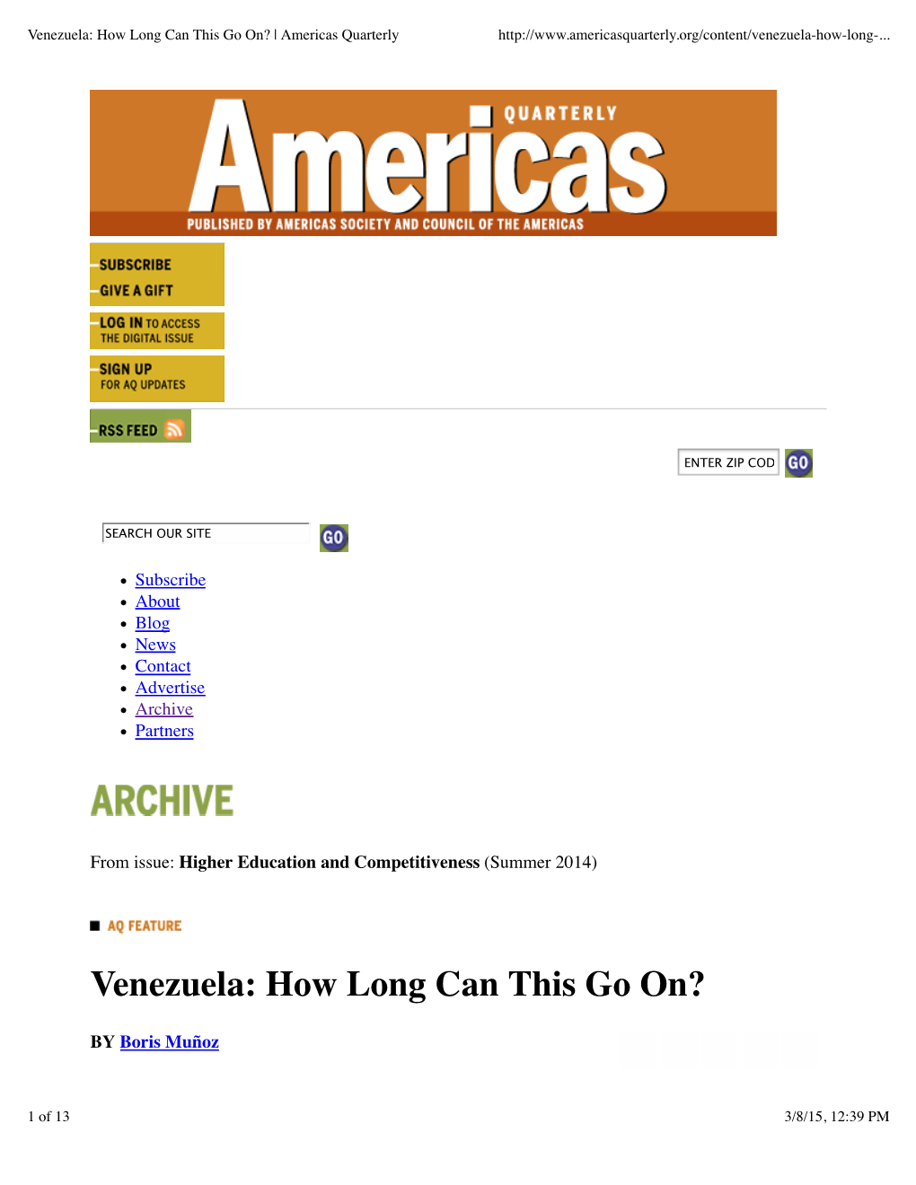 Venezuela: How Long Can This Go On? | Americas Quarterly