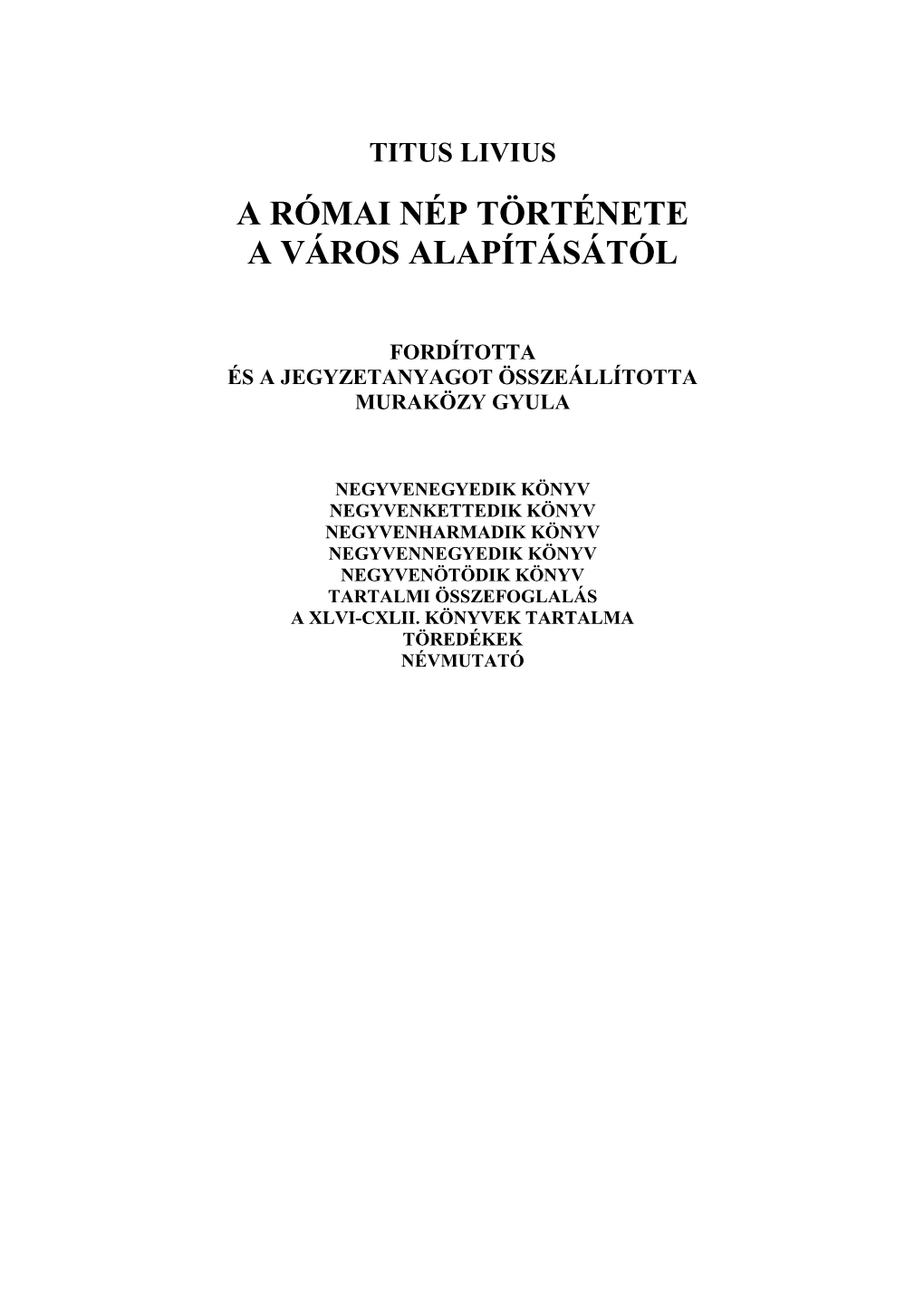 A Római Nép Története a Város Alapításától 7