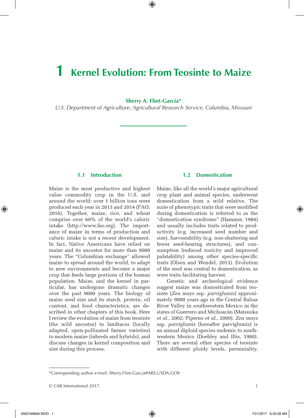 1 Kernel Evolution: from Teosinte to Maize