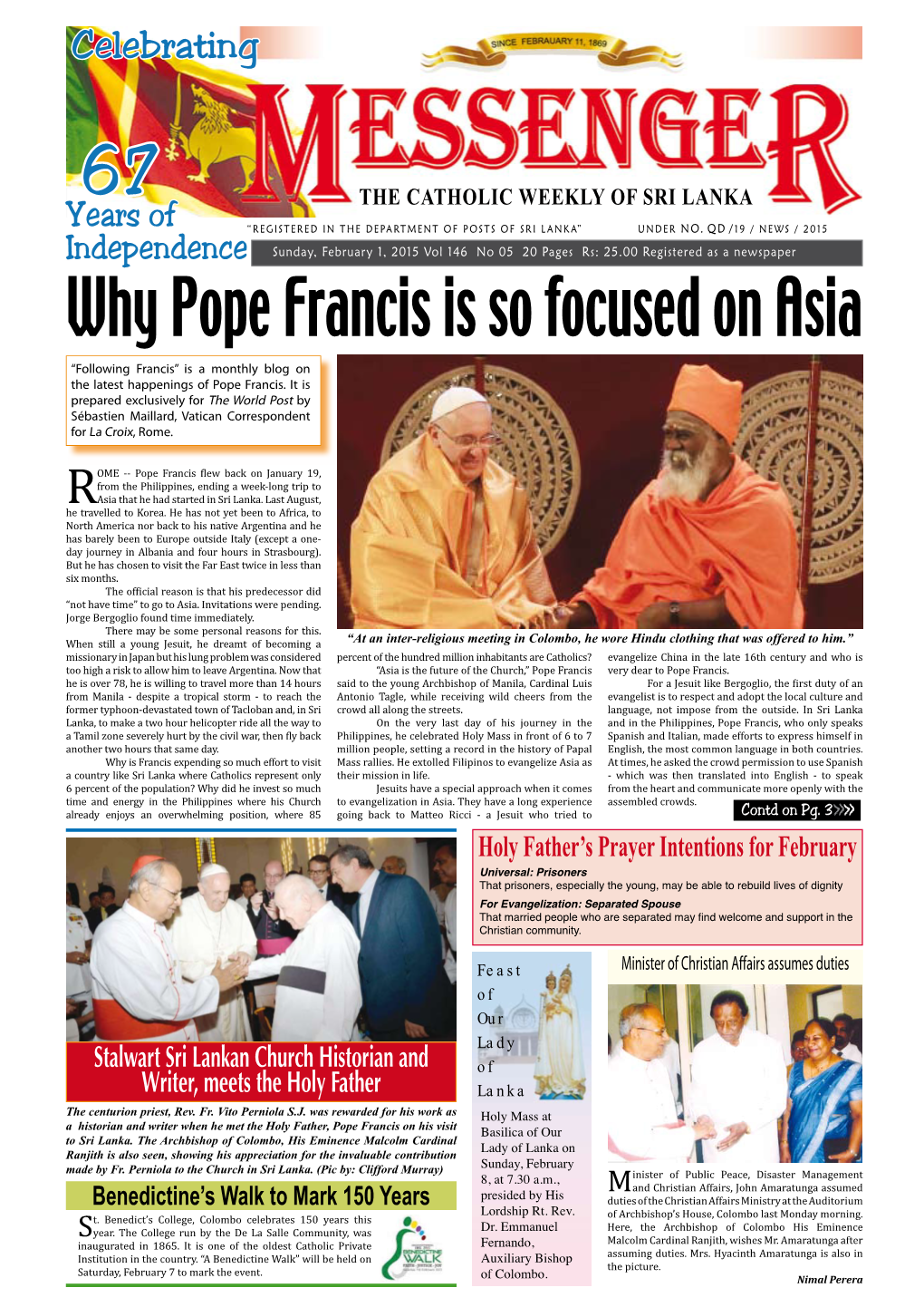 Why Pope Francis Is So Focused on Asia “Following Francis” Is a Monthly Blog on the Latest Happenings of Pope Francis