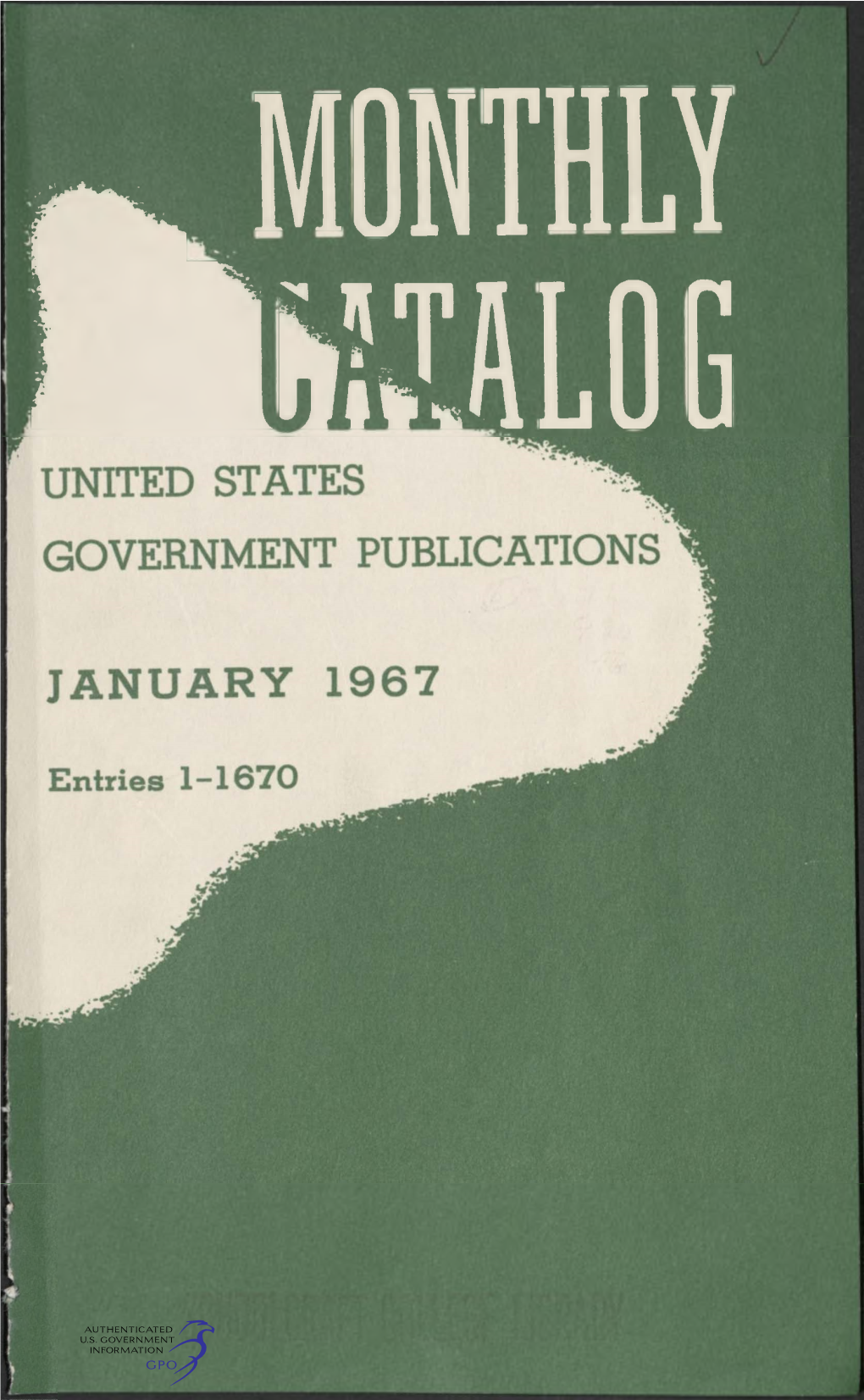 Monthly Catalog of United States Government Publications