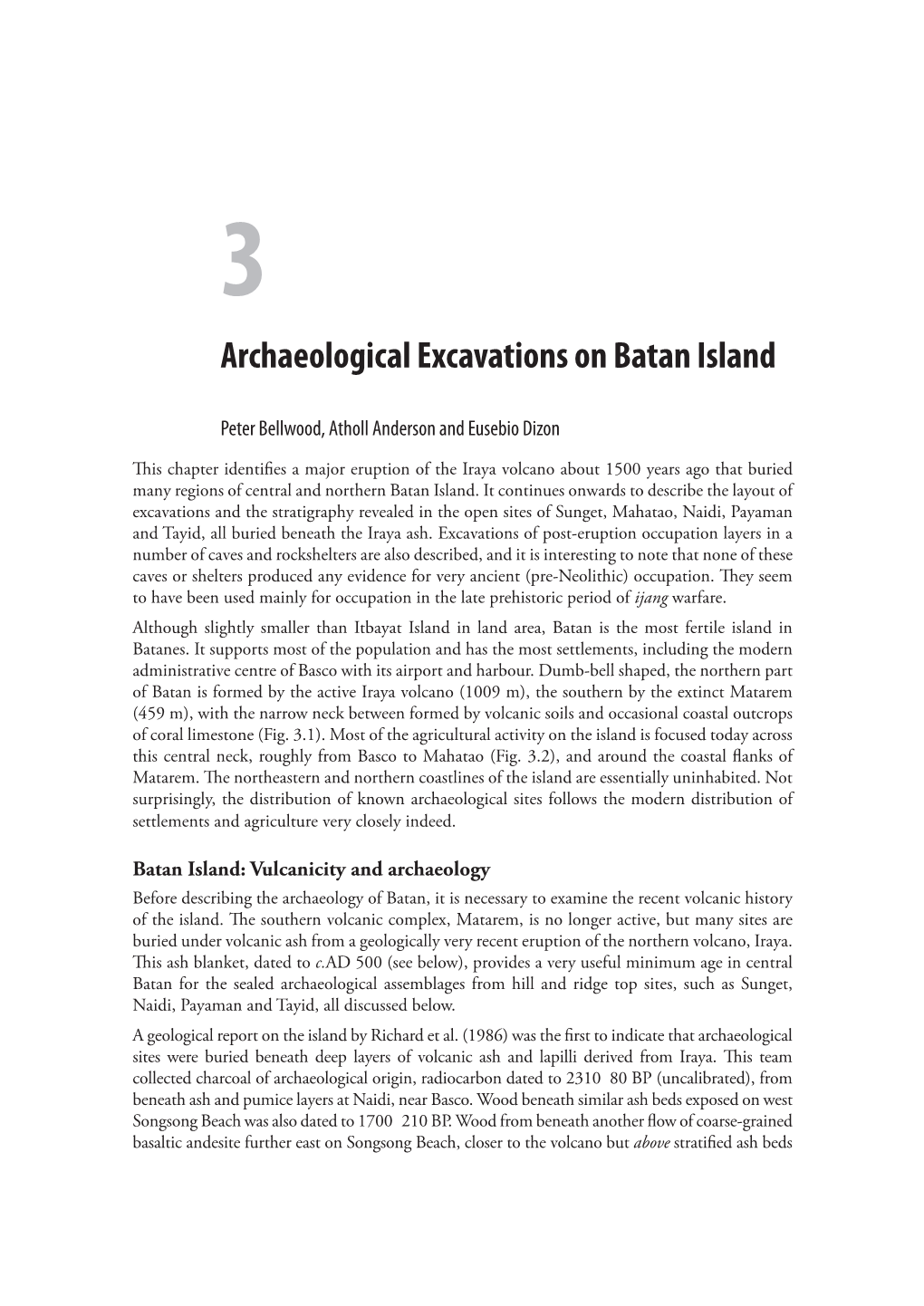 Archaeological Excavations on Batan Island