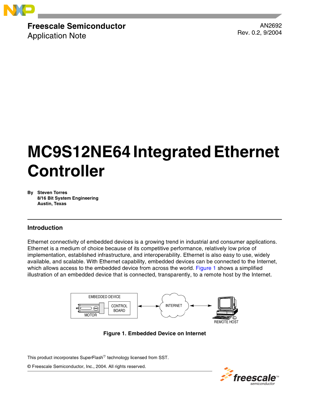 MC9S12NE64 Integrated Ethernet Controller