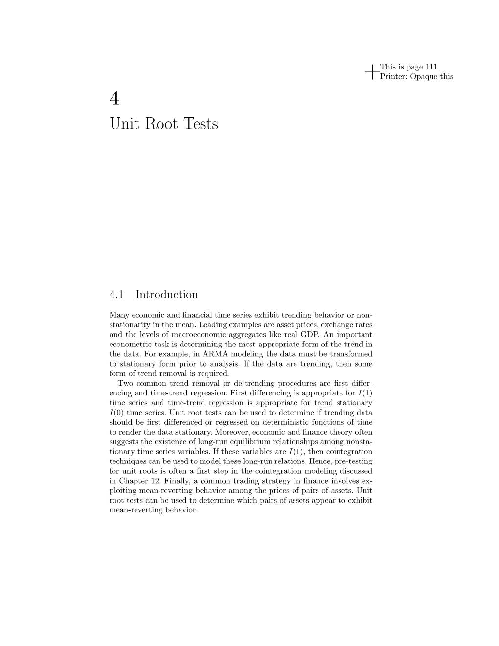 Unit Root Tests