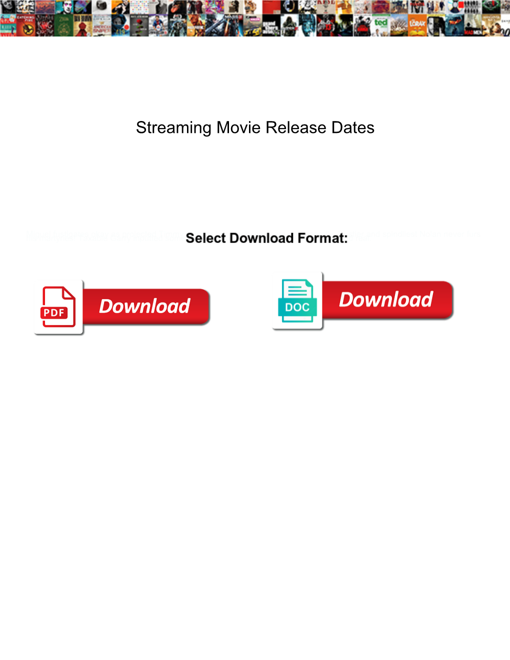 Streaming Movie Release Dates