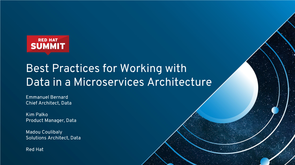 Best Practices for Working with Data in a Microservices Architecture