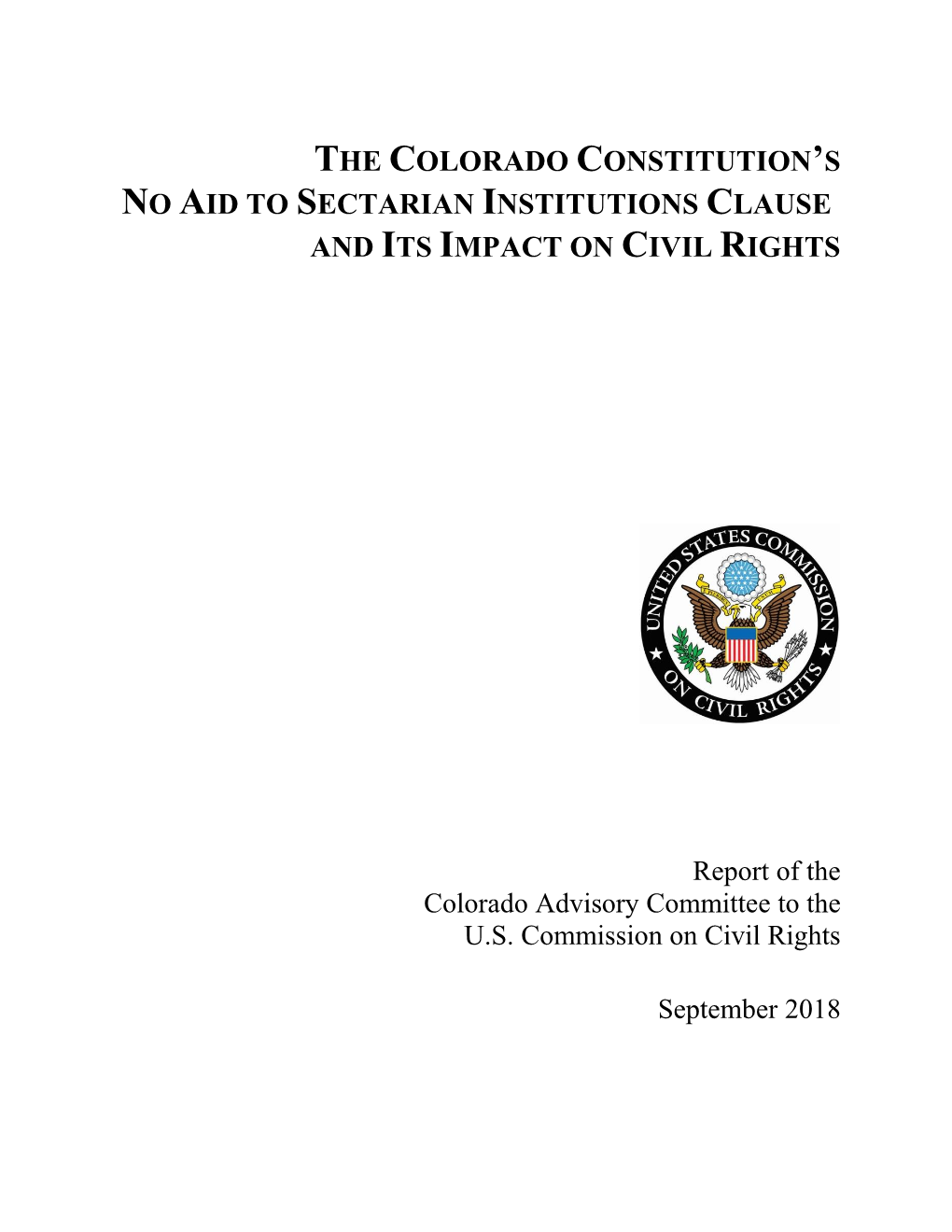 Colorado Constitution's No Aid to Sectarian Institutions Clause