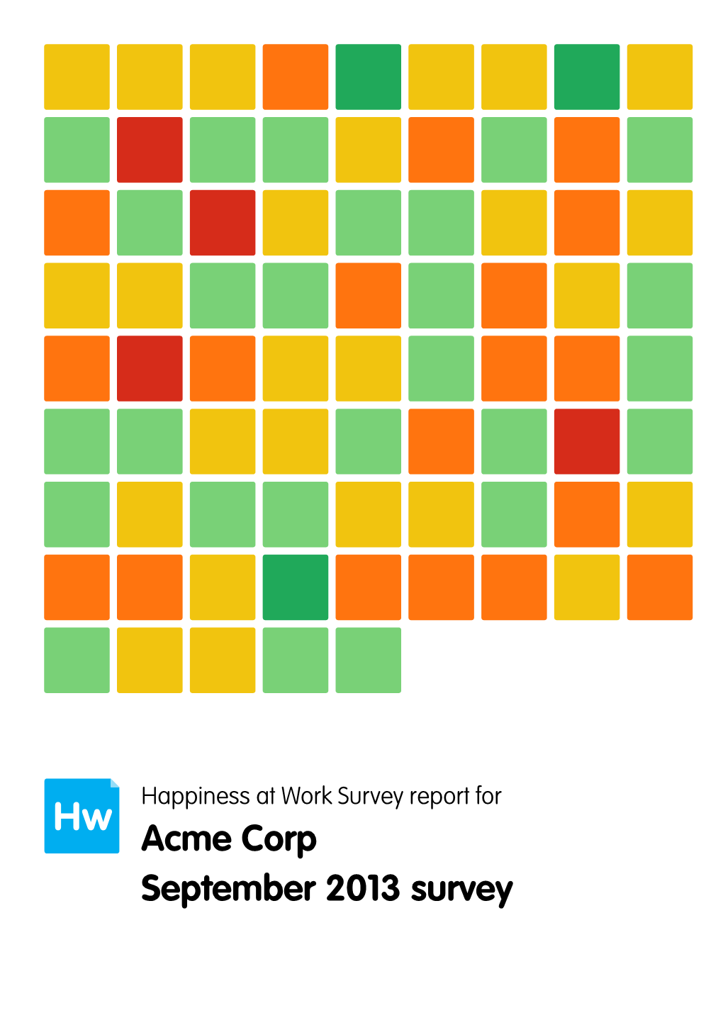 Acme Corp September 2013 Survey Table of Contents