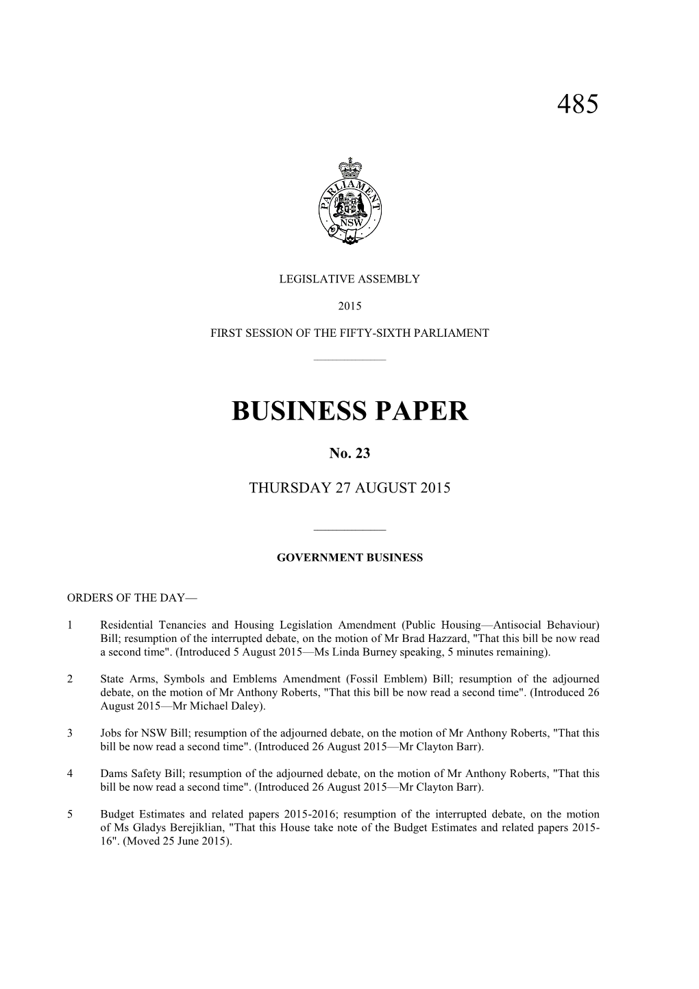 485 Business Paper