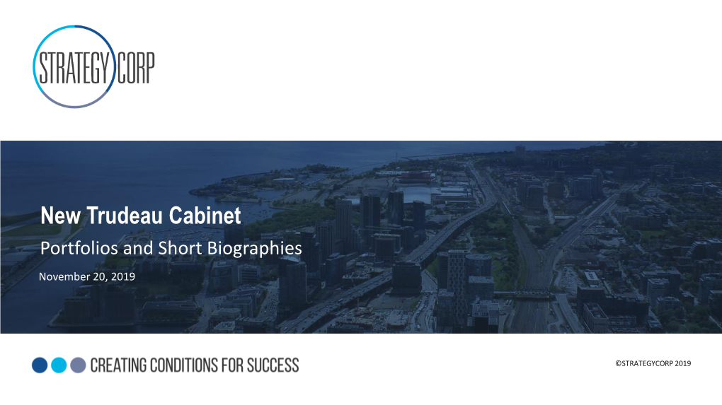 New Trudeau Cabinet Portfolios and Short Biographies