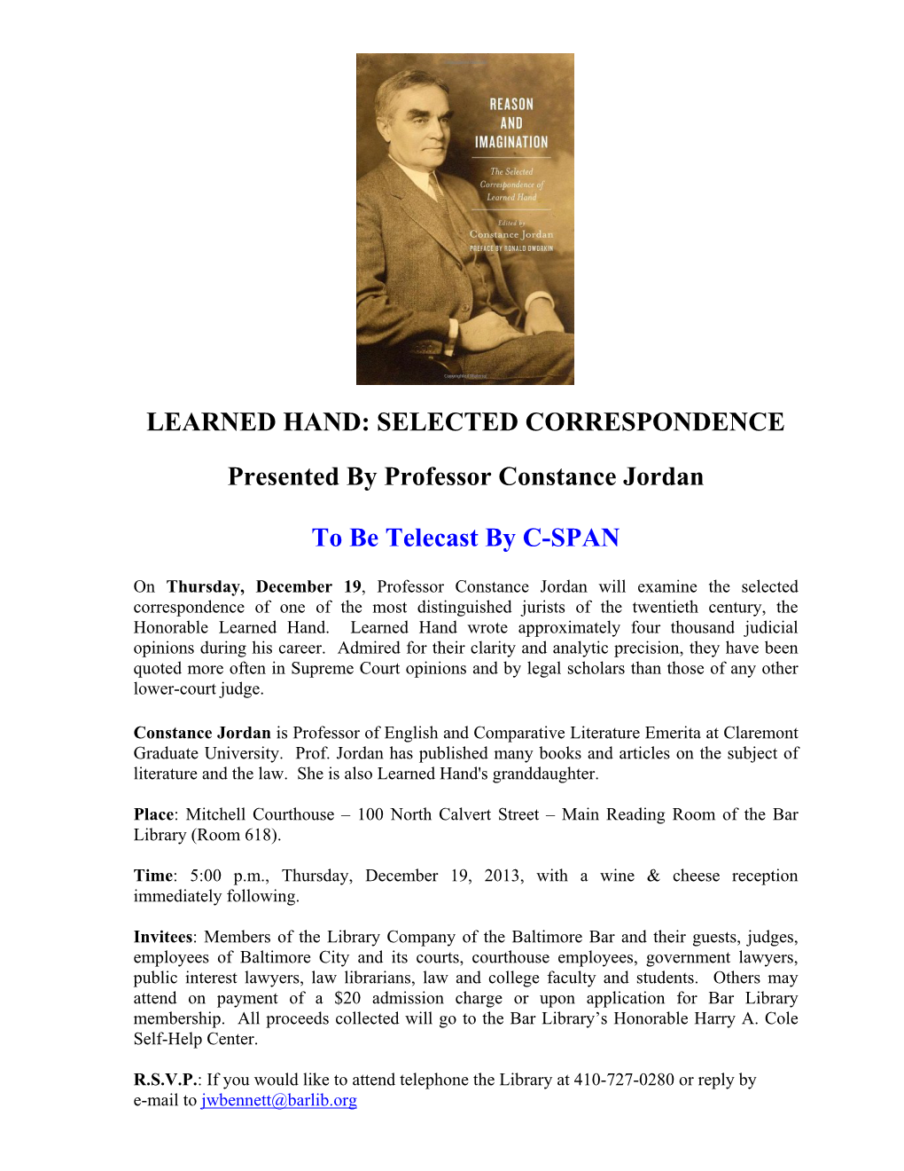 Learned Hand: Selected Correspondence