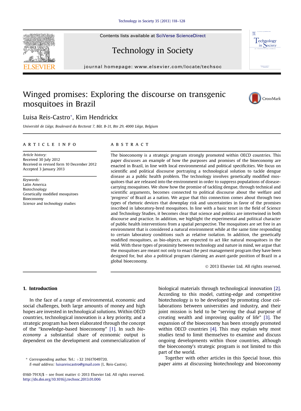 Exploring the Discourse on Transgenic Mosquitoes in Brazil