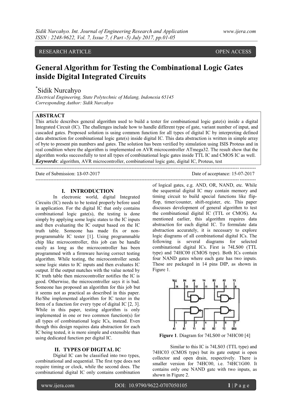 General Algorithm for Testing the Combinational Logic Gates Inside Digital Integrated Circuits