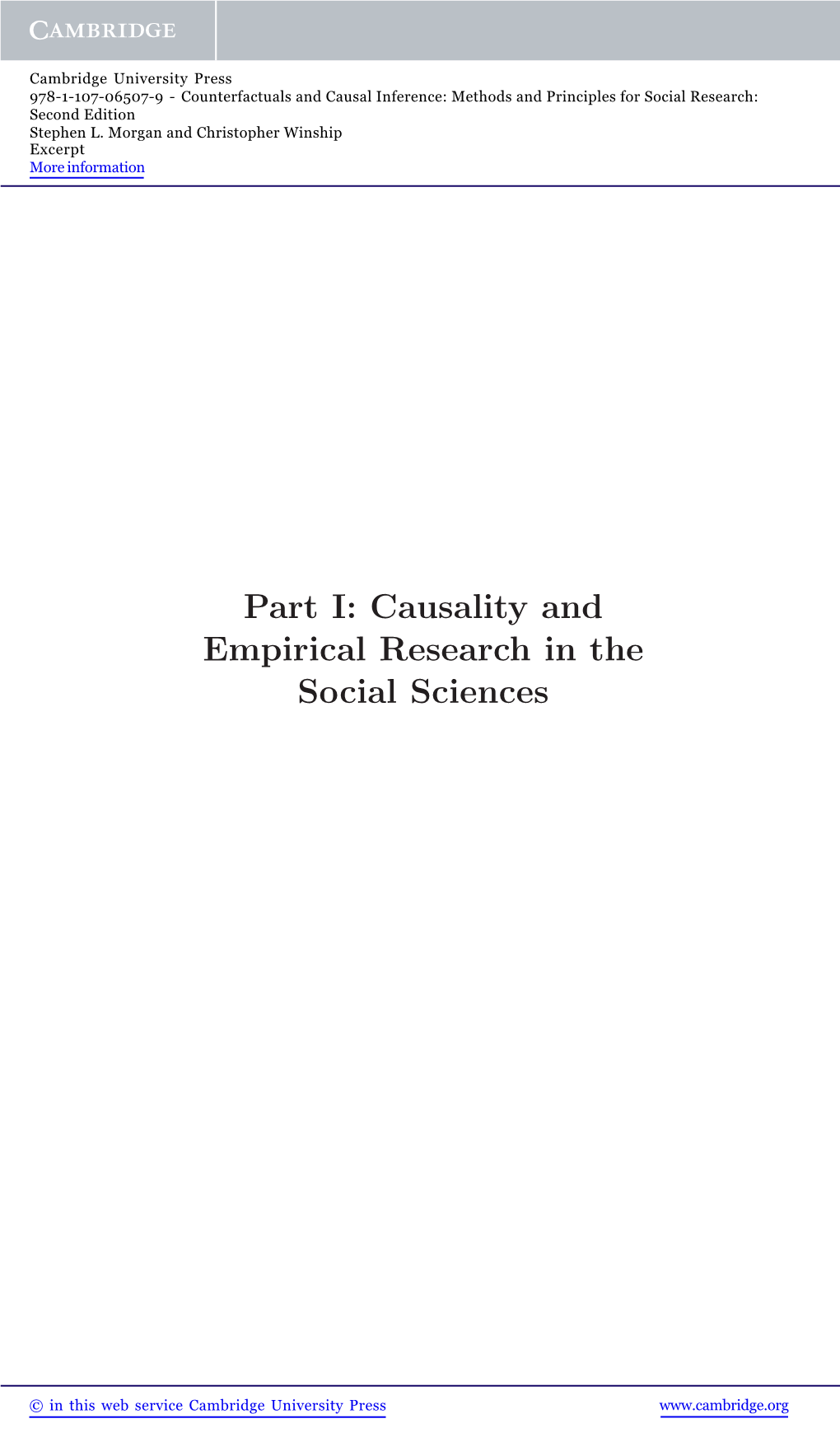 Causality and Empirical Research in the Social Sciences