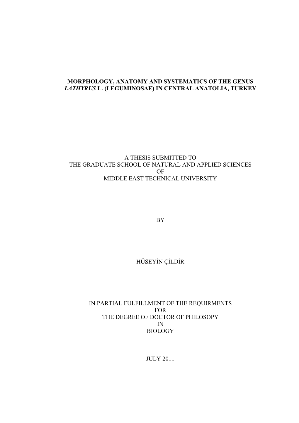 Morphology, Anatomy and Systematics of the Genus Lathyrus L