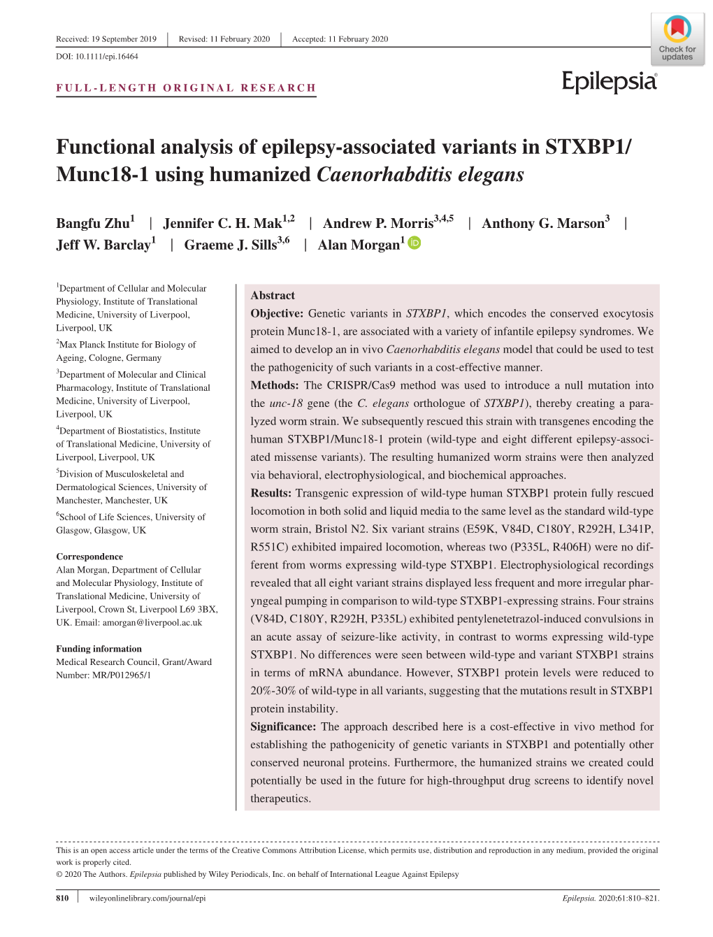 Functional Analysis of Epilepsy‐Associated Variants in STXBP1