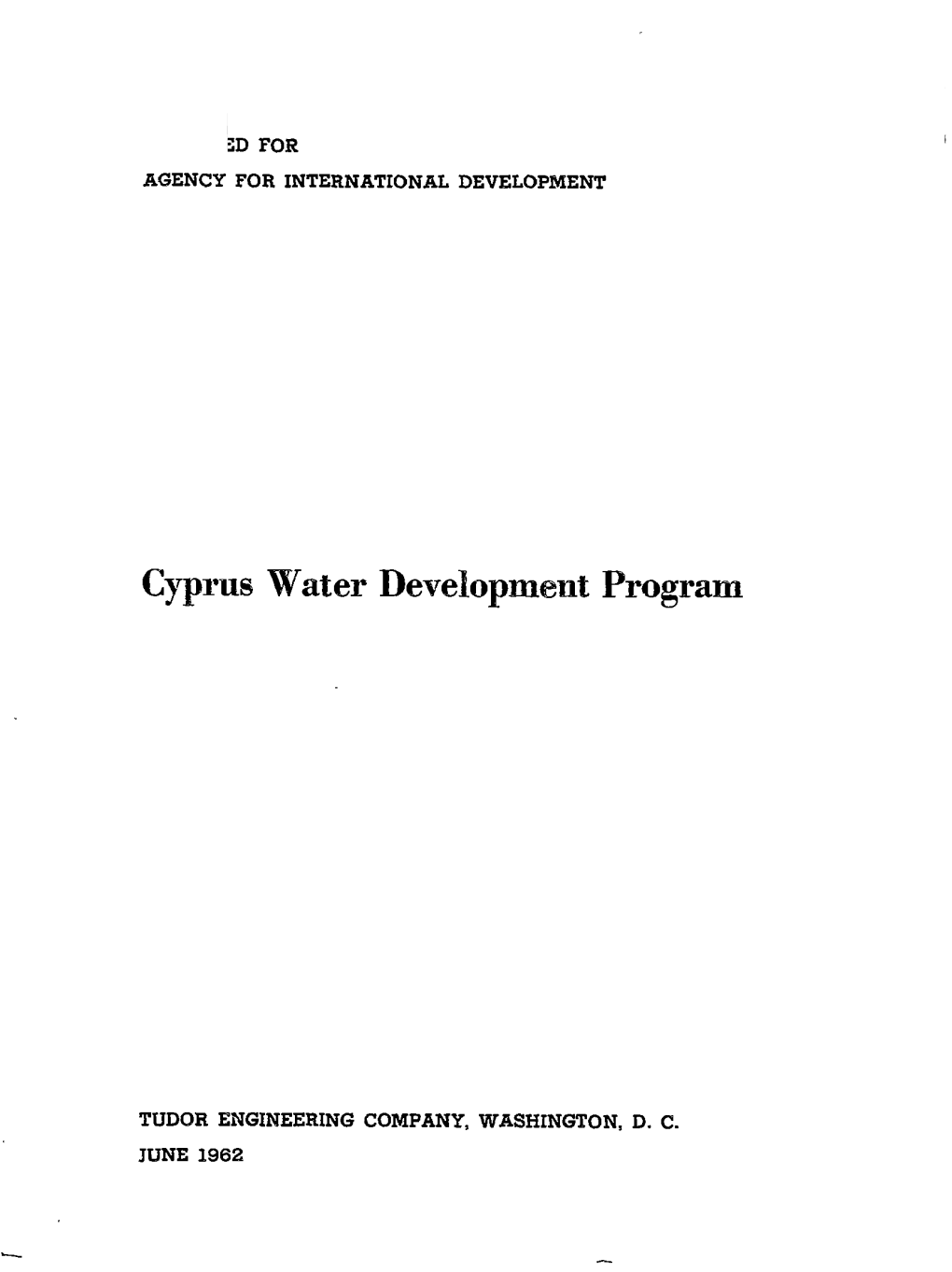 Cyprus Water Development Program