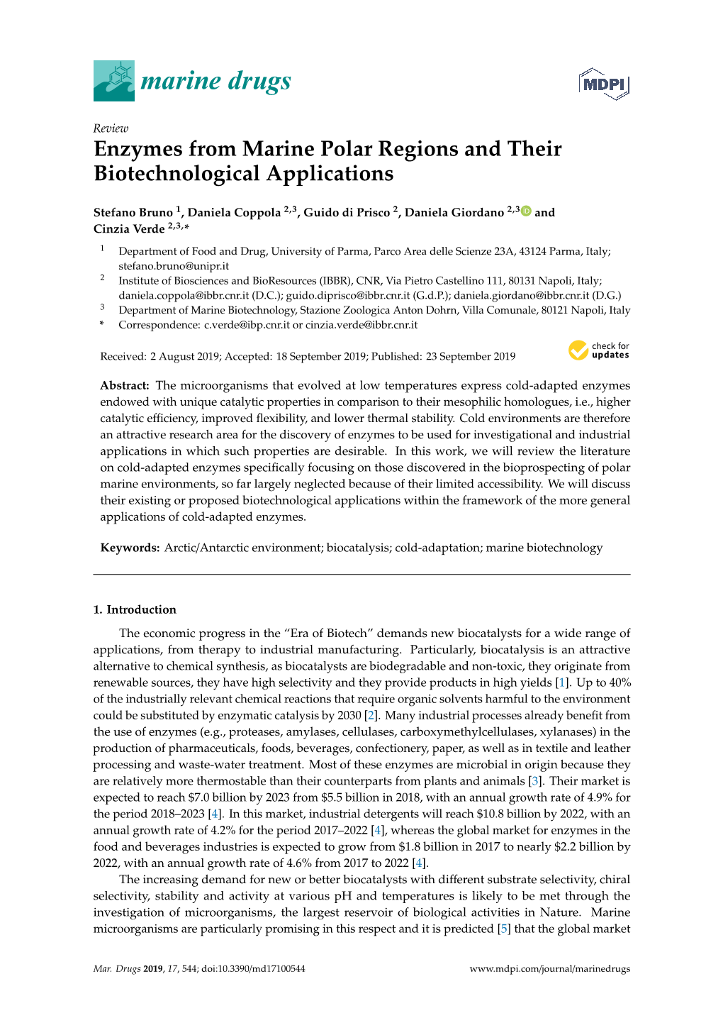 Enzymes from Marine Polar Regions and Their Biotechnological Applications