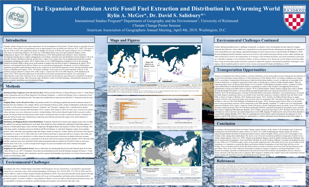 Oil and Gas Extraction and Transport in the Russian Arctic Rylin A