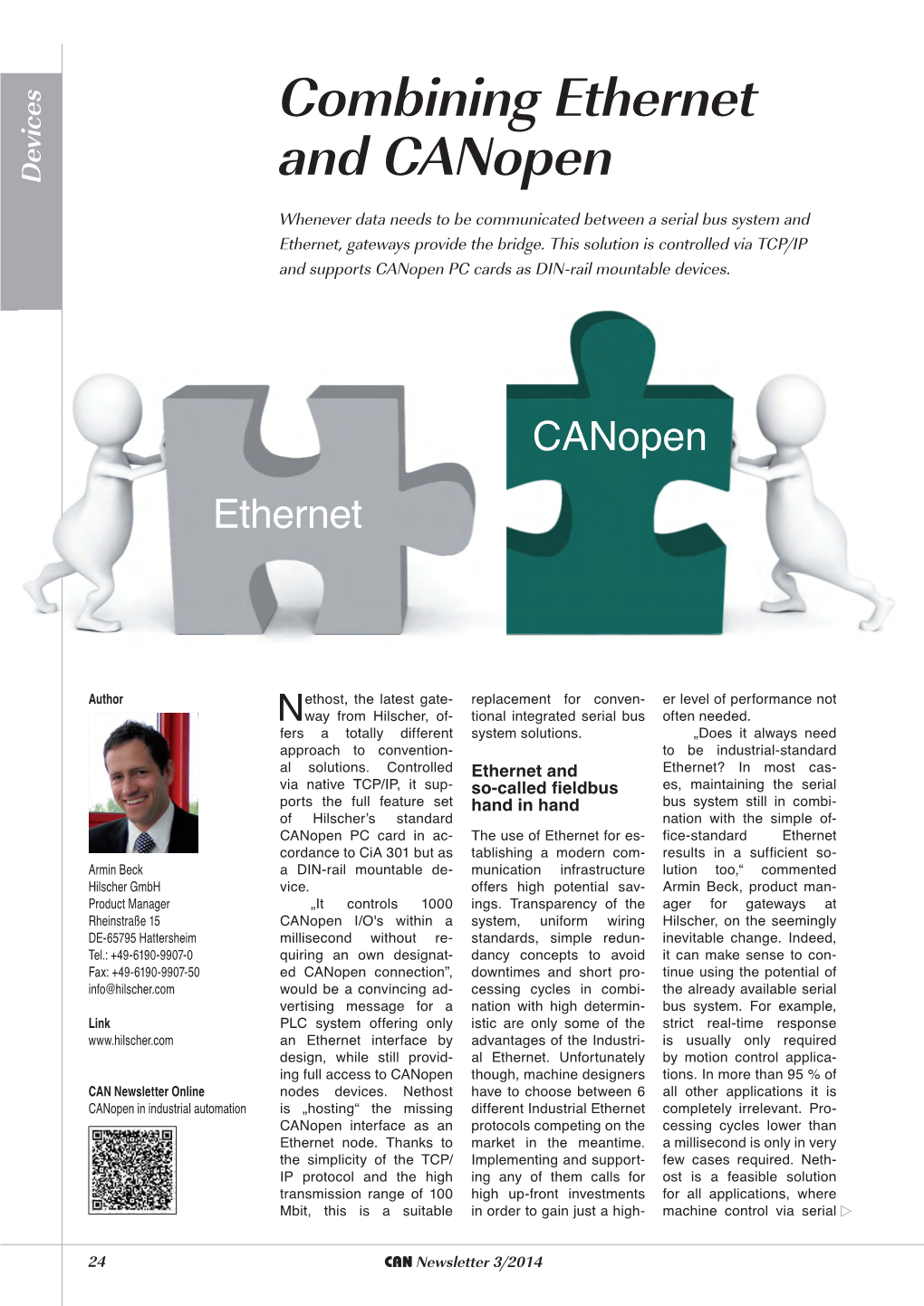 Hilscher: Combining Ethernet and Canopen