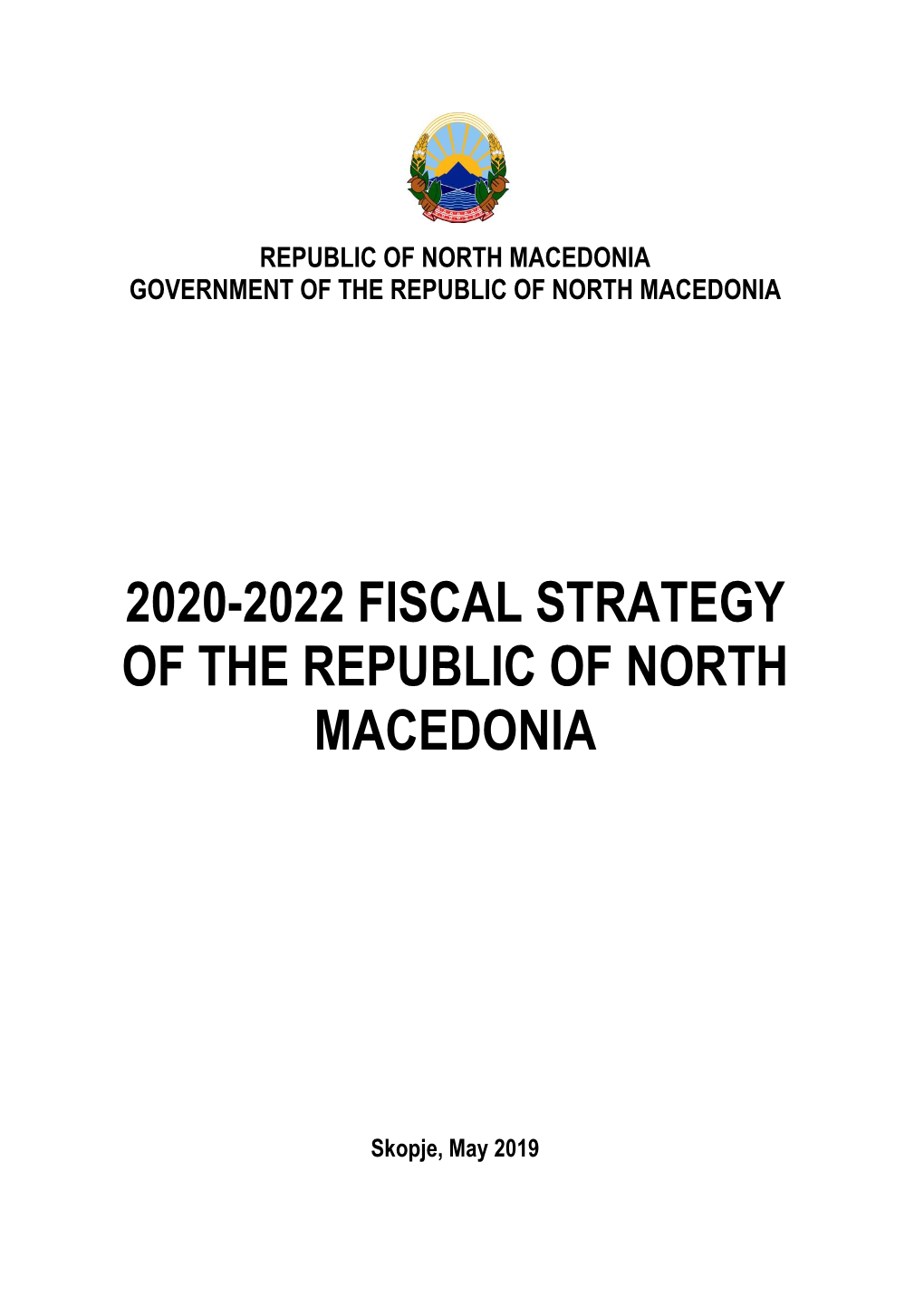 Fiscal Strategy of the Republic of North Macedonia 2020