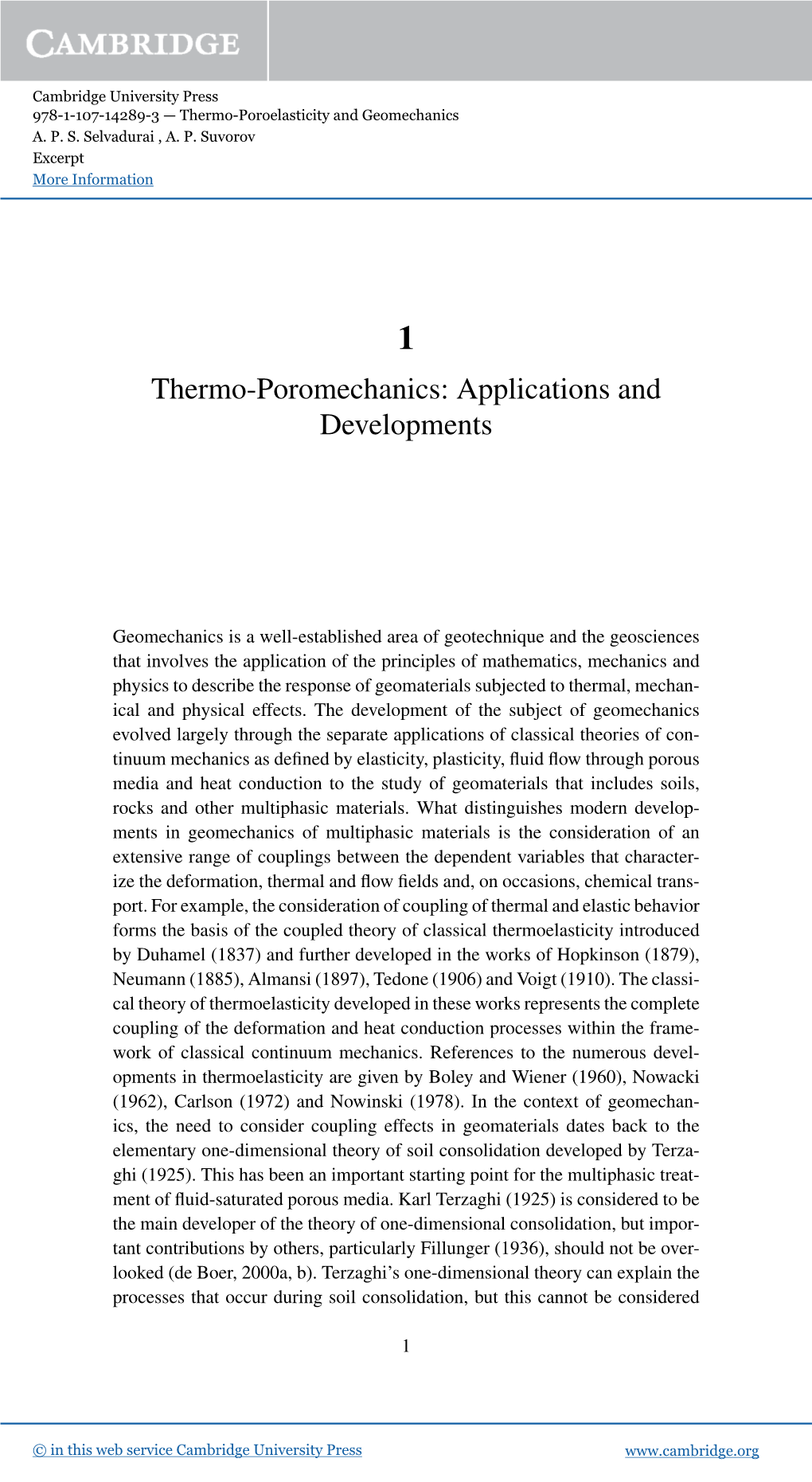 Thermo-Poromechanics: Applications and Developments