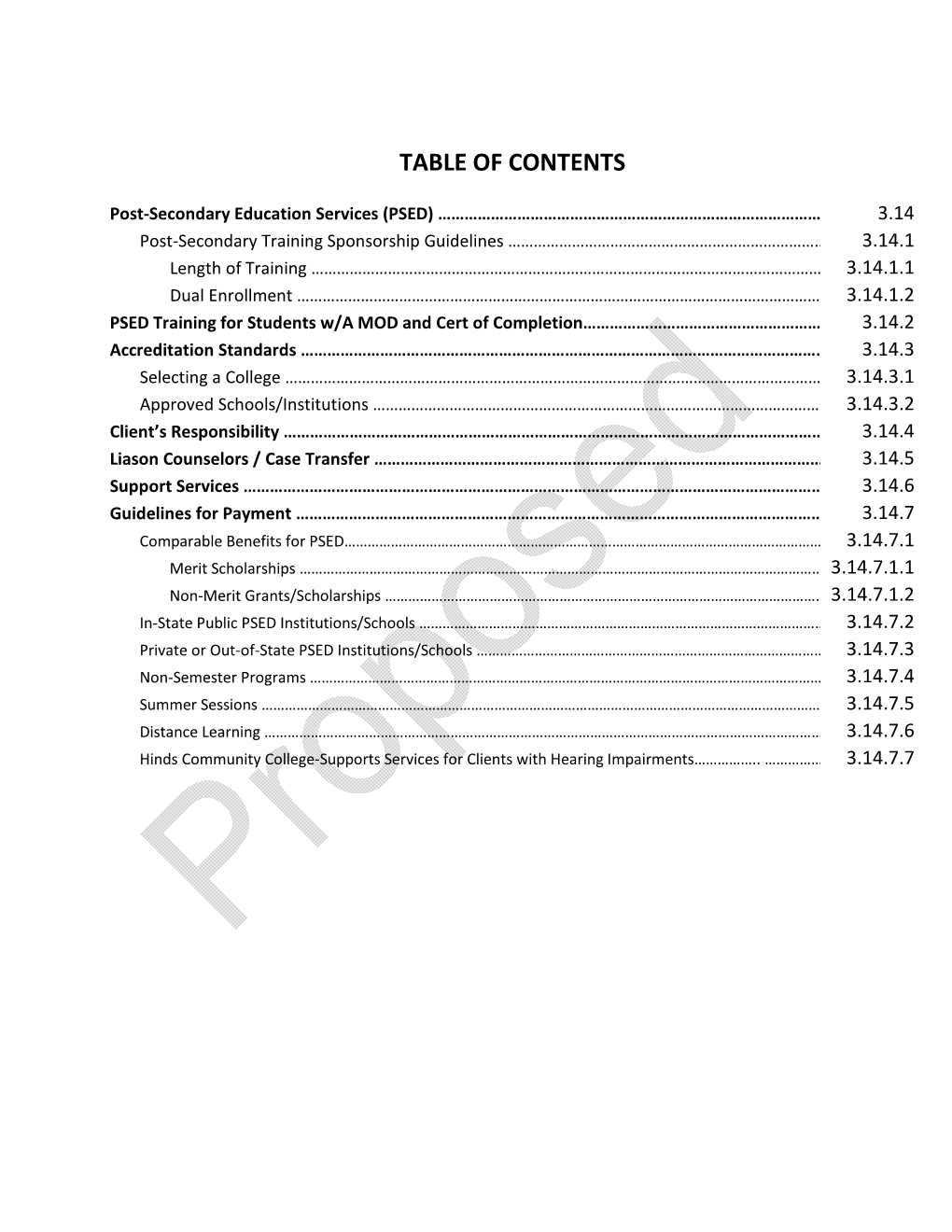 Table of Contents