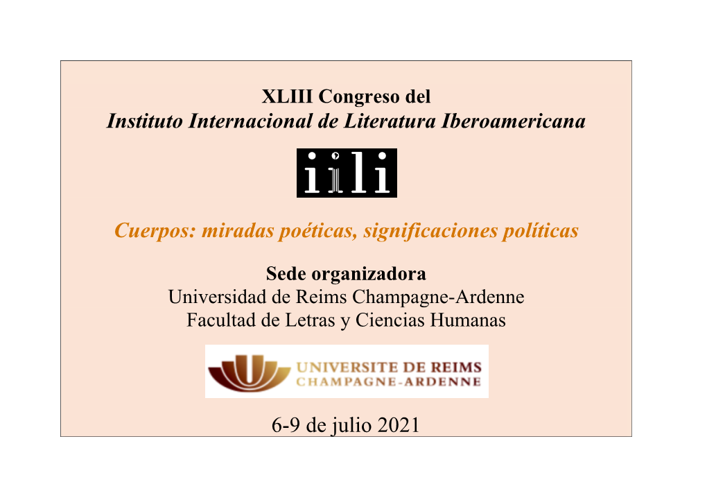 Instituto Internacional De Literatura Iberoamericana Cuerpos