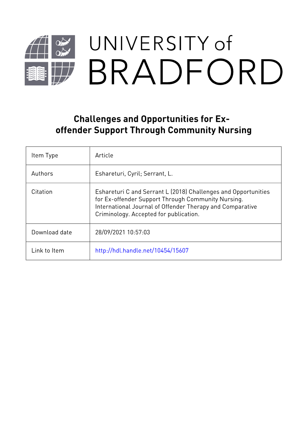 The University of Bradford Institutional Repository