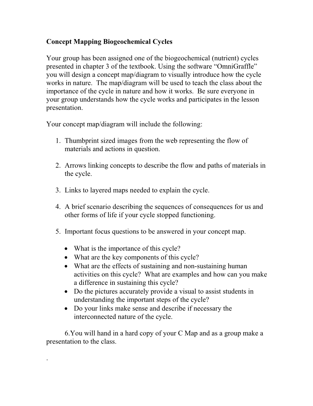 Concept Mapping Biogeochemical Cycles