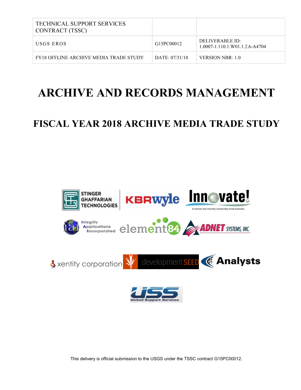 Archive and Records Management FY 2018